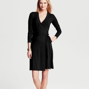 Banana Republic Black Gemma Wrap Dress Size M
